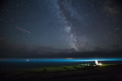 夜间临海农田